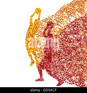 Man basketball vector background silhouette made of triangle fragments vector abstract background for poster Stock Vector