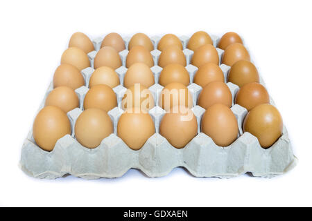 Eggs in the cardboard package Stock Photo
