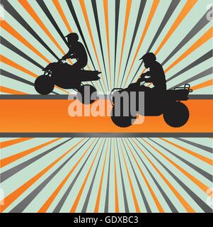 Quad bike silhouette vector background for poster Stock Vector