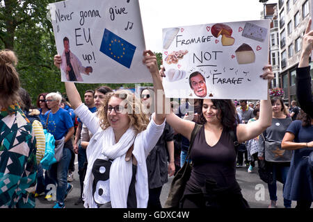 Forty thousand people took part in The March for Europe in London. on 2 July 2016.  Following the results of the Brexit Referend Stock Photo