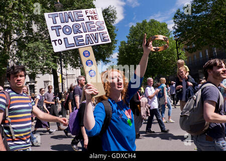 Forty thousand people took part in The March for Europe in London. on 2 July 2016.  Following the results of the Brexit Referend Stock Photo