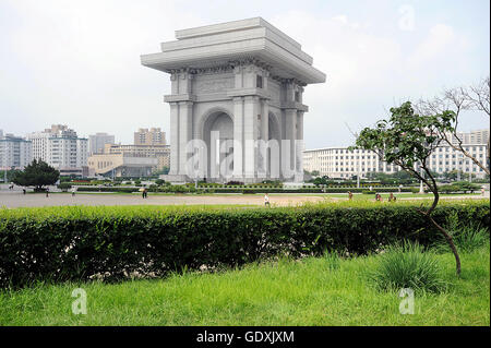 Triumphal Arch in Pyongyang Stock Photo