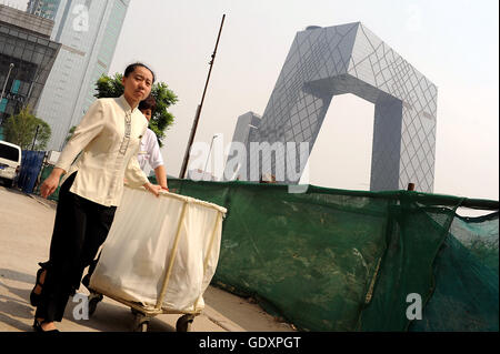 CHINA. 2012. Beijing. CCTV Headquarters Stock Photo