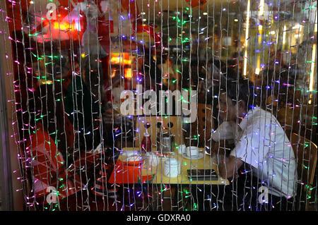 MYANMAR. Yangon. 2014. Restaurant window Stock Photo