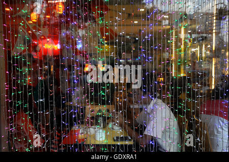 MYANMAR. Yangon. 2014. Restaurant window Stock Photo