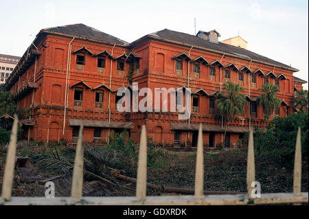 MYANMAR. Yangon. 2013. Colonial Railway building Stock Photo
