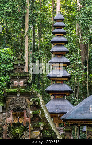 Temple inside monkey forest on Bali Stock Photo