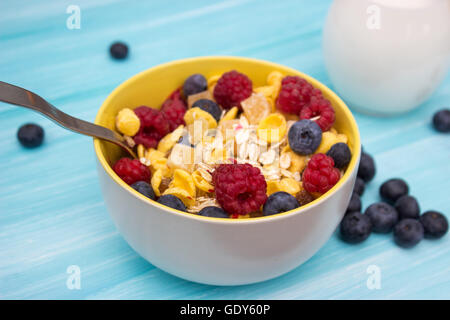 Cereals and oat with berries Stock Photo