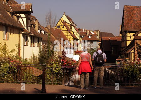 the old city of Colmar in  the province of Alsace in France in Europe Stock Photo