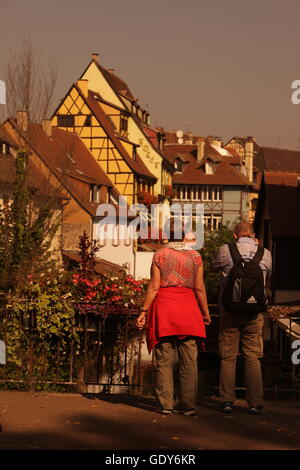 the old city of Colmar in  the province of Alsace in France in Europe Stock Photo