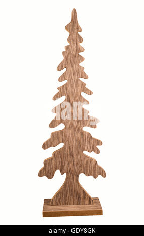 Wooden Christmas Tree isolated on white Stock Photo - Alamy