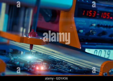 robotic system for automatic checking of printed circuit boards Stock Photo