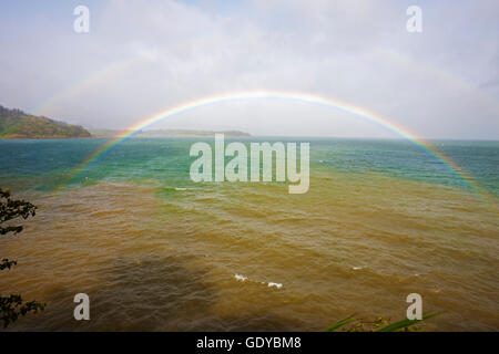 Rainbow over Lake Arenal, Alajuela Province, Costa Rica Stock Photo