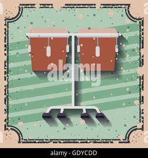timbal instrument  over retro background isolated icon design Stock Vector