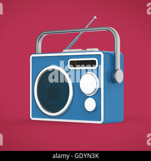 Vintage colorful radio tuner receiver render isolated Stock Photo