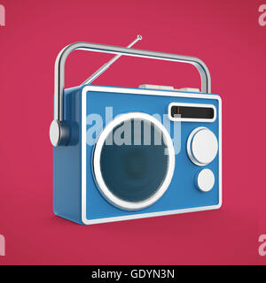 Vintage colorful radio tuner receiver render isolated Stock Photo