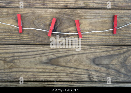 Many post-it on white string Stock Photo