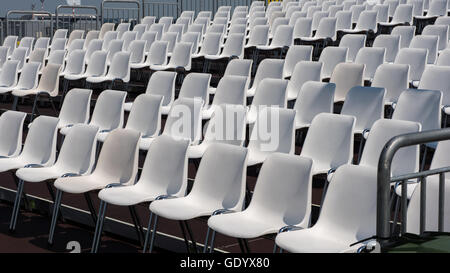 chairs in rows in an open air theatre Stock Photo