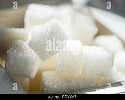 Close up shot of white refinery sugar. Stock Photo