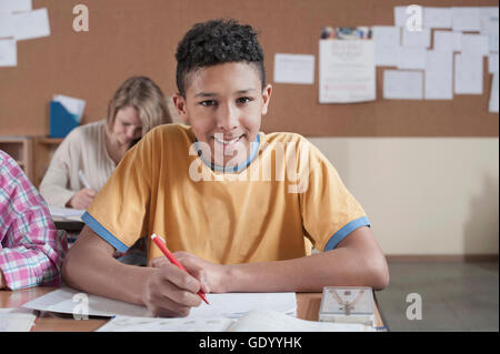 university students studying in classroom, Bavaria, Germany Stock Photo