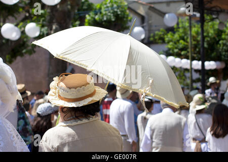 Ribadeo indiano 2016. This is a holiday where people are dressed like end 19th-begin 20th century. Stock Photo