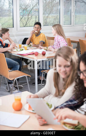 University students having lunch in canteen, Bavaria, Germany Stock Photo