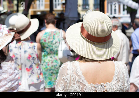 Ribadeo indiano 2016. This is a holiday where people are dressed like end 19th-begin 20th century. Stock Photo