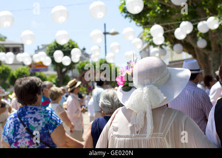 Ribadeo indiano 2016. This is a holiday where people are dressed like end 19th-begin 20th century. Stock Photo