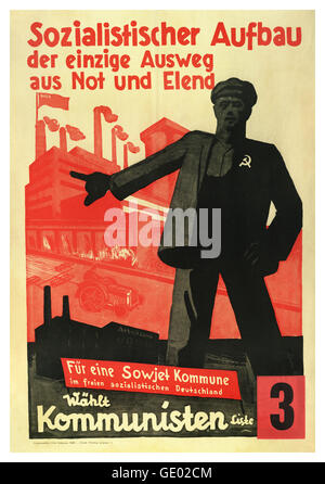 WW2 1930's Nazi Germany anti-communist propaganda poster series saying communism brings misery Stock Photo