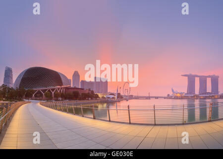 Singapore Skyline and view of skyscrapers on Marina Bay Stock Photo