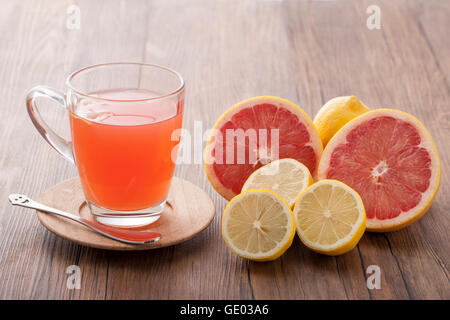 Healthy grapefruit lemon tea Stock Photo