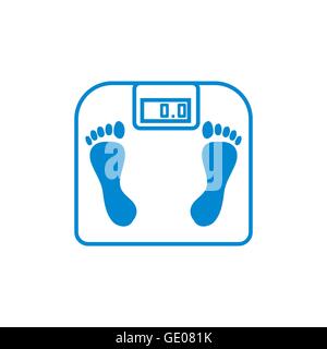 Stylized icon of the with bathroom scales on a white background Stock Vector