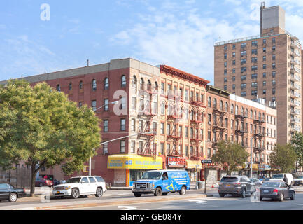 Street in Harlem district. Stock Photo