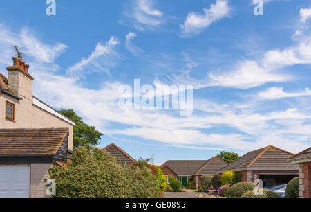 Altocumulus clouds with blue sky. Stock Photo