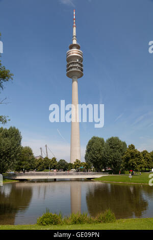 geography / travel, Germany, Bavaria, Munich, Olympic Park, Olympic Tower, Additional-Rights-Clearance-Info-Not-Available Stock Photo