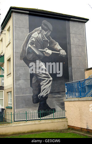 The people's gallery of murals consists of a series of pictures painted on walls depicting feelings about conflict and injustice Stock Photo