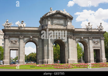 Puerta de Alcala in Madrid in a beautiful summer day, Spain Stock Photo