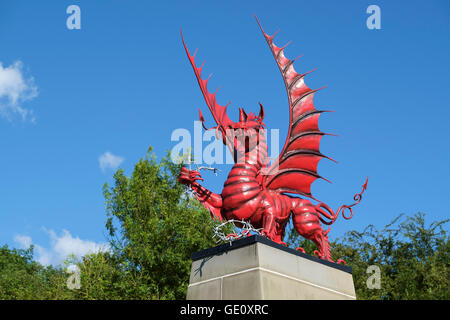This Weish dragon memorial overlooks the area where the 38th (Welsh) Division attacked Mametz Wood between 7th - 14th July 1916. Stock Photo