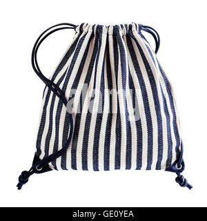 Drawstring backpack isolated on white background Stock Photo