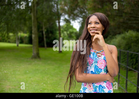 thoughtful young woman Stock Photo