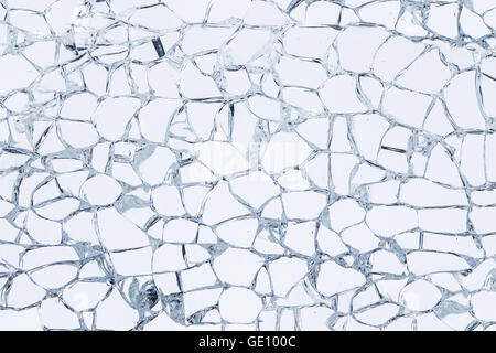 Texture of broken safety glass. Macro. Stock Photo