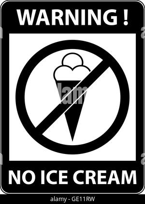 No ice cream, food, eat prohibited symbol. Vector Stock Vector