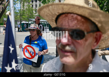 07202016 - Cleveland, Ohio, USA:  Anti Trump protesters gather in Public Square on the third day of the 2016 Republican National Convention in downtown Cleveland. (Jeremy Hogan) Stock Photo