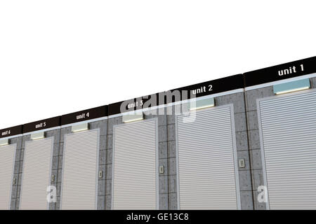 3d illustration of self storage units isolated on white background Stock Photo