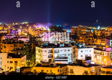 Night view of Paphos city - Cyprus Stock Photo