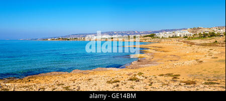 Mediterranean coastline in Paphos - Cyprus Stock Photo
