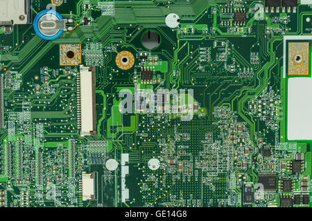 face off green mainboard on macro image - can use to display or montage on products Stock Photo