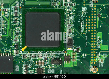 face of mainboard and cpu chipset on macro - can use to display or montage on products Stock Photo