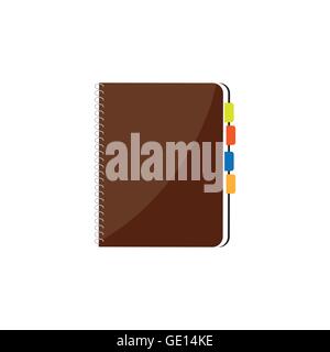 Notebook in a flat style. Reminder, diary. Business planner. Booklet. Paper. Vector illustration. Stock Vector