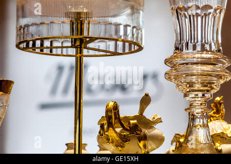 Current products Moser glassworks, Karlovy Vary, West Bohemia, Czech Republic Stock Photo